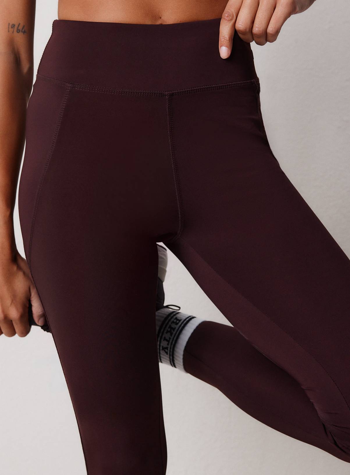 REAKTIV Dark Red High Waisted Everyday Full Length Legging S - Image 3